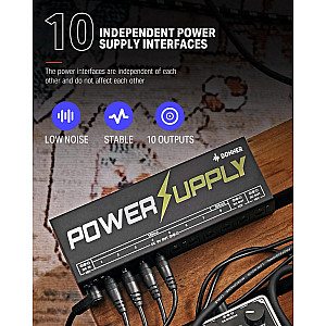 Donner DP 01 Guitar Power Supply 10 Isolated DC Output for 9V/12V/18V Effect Pedal